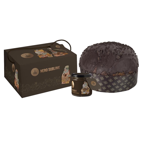 FIASCONARO PANETTONE NERO SUBLIME KG 1 CON SCATOLA - FIASCONARO PANETTONE NERO SUBLIME KG 1 CON SCATOLA